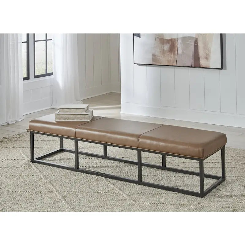  Joston Brown/Black Accent Bench - 70.87 W x 18.87 D x 15.75 H