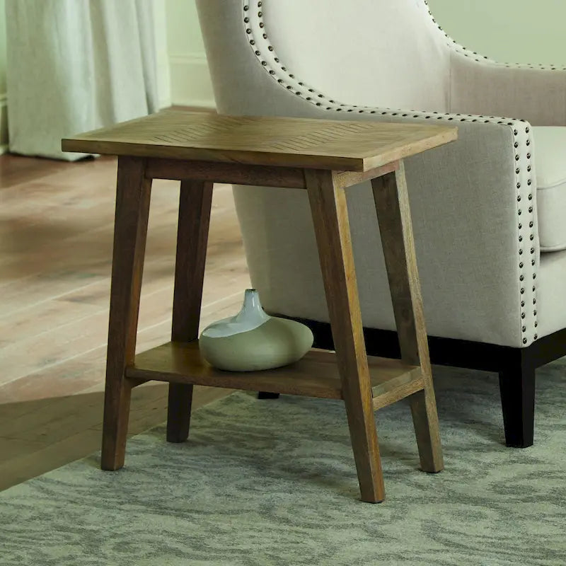  Minett Solid Mango Chairside Side Table