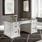  Wirebrushed White Charcoal Desk