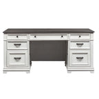 Wirebrushed White Charcoal Desk