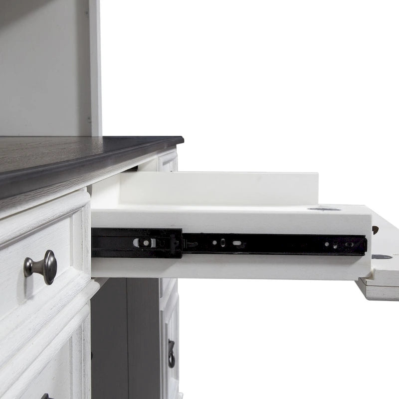 Wirebrushed White Charcoal Desk