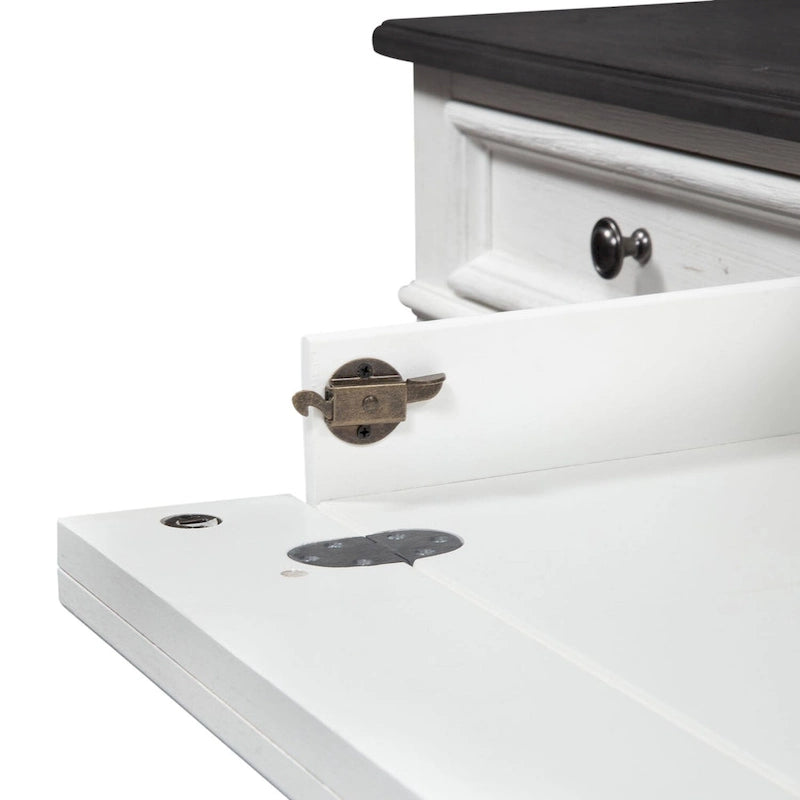 Wirebrushed White Charcoal Desk