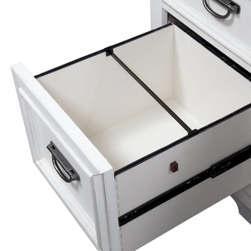 Wirebrushed White Charcoal Desk