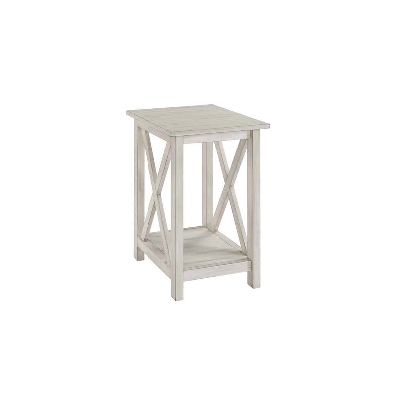Jamestown Antique White Wood Side Table