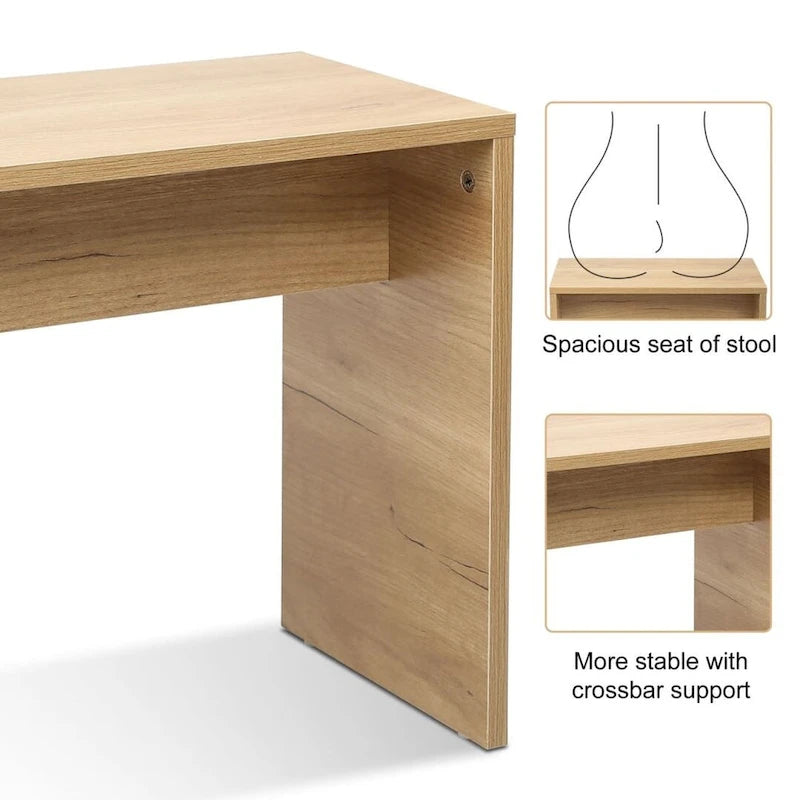 Modern Wood Cosmetic Table Chest of Drawers Nature Color