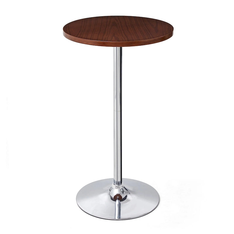 39.5H Modern Bistro Walnut Top Round Pub Bar Table